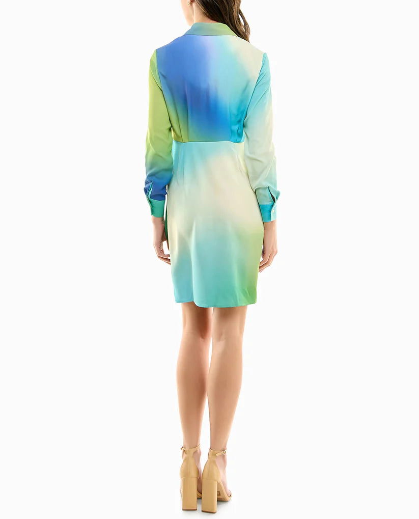 VESTIDO CAMISERO DE SEDA DE MANGA LARGA AUDREY