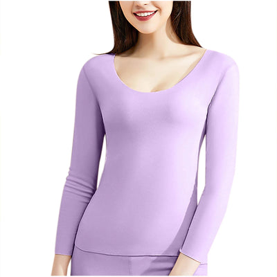 Conjunto de 2 piezas térmicas de mujer (parte superior e inferior) - Talla mediana, color lavanda
