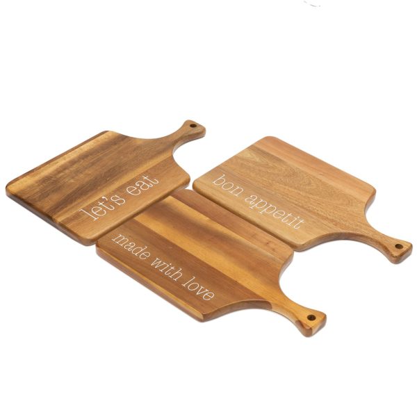 Juego de 3 mini tablas de madera individuales