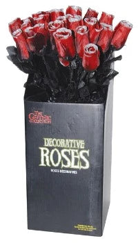 DARK RED ROSE WITH SILVER GLITTER