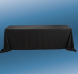 Mantel Rectangular de Poliéster 90" X 132" hasta el Suelo, 1 unidad Negro