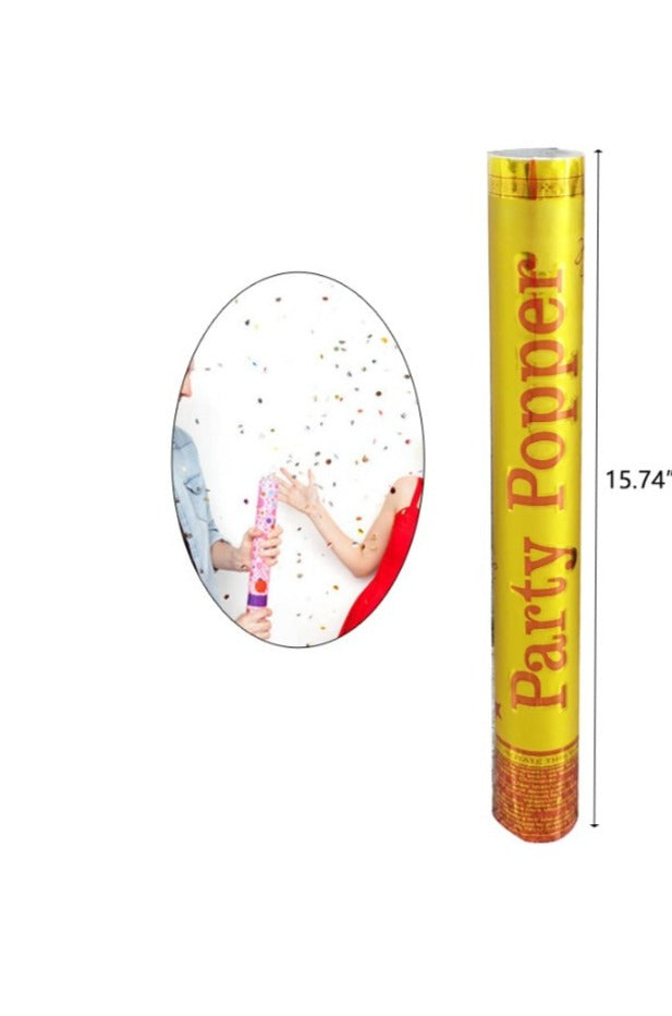 CAÑÓN DE CONFETI DORADO DE 16 PULGADAS