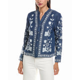 womens Long Sleeve Embroidered Blouse- Nanette Lepore