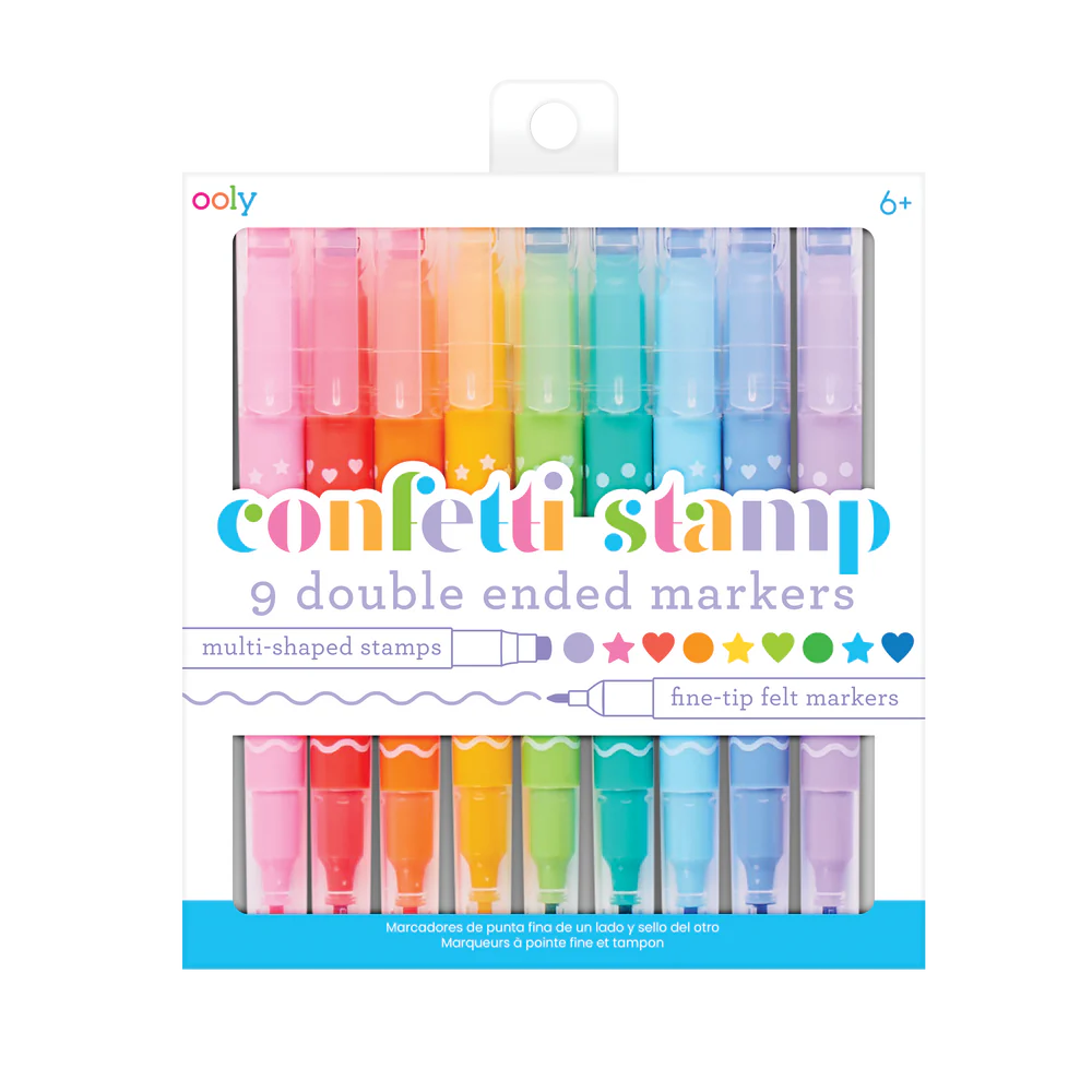 Rotuladores de doble punta Confetti Stamp - Juego de 9