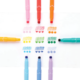 Rotuladores de doble punta Confetti Stamp - Juego de 9