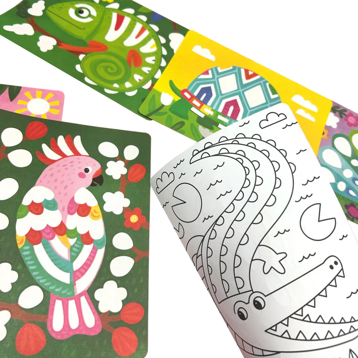 Set de arte con papel de aluminio Foil-tastic y para colorear - Animales increíbles