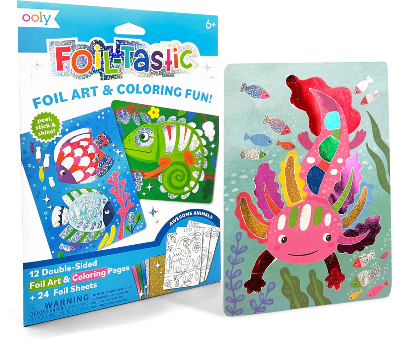 Set de arte con papel de aluminio Foil-tastic y para colorear - Animales increíbles
