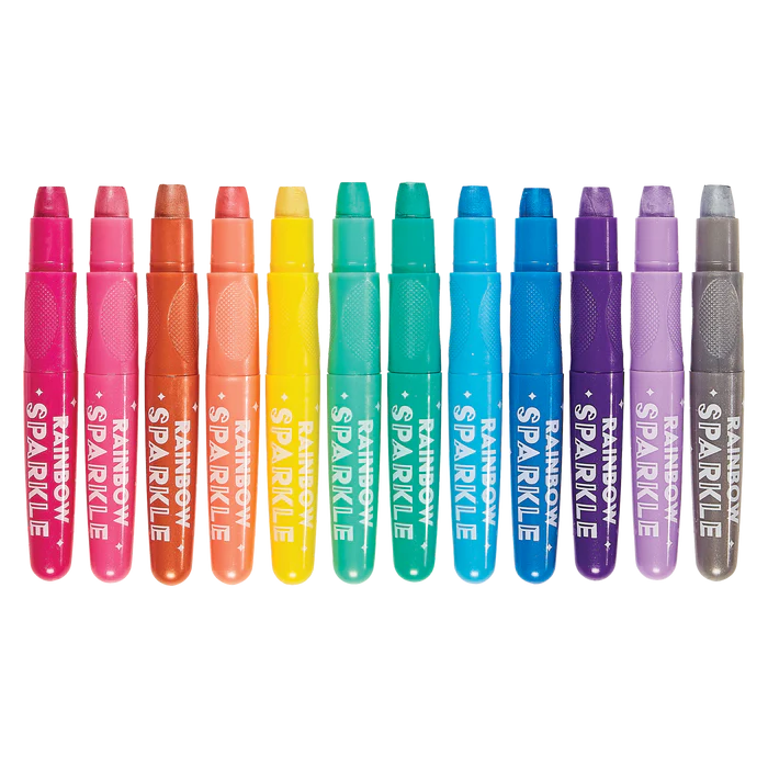 Rainbow Sparkle Metallic Watercolor Gel Crayons - Set of 12