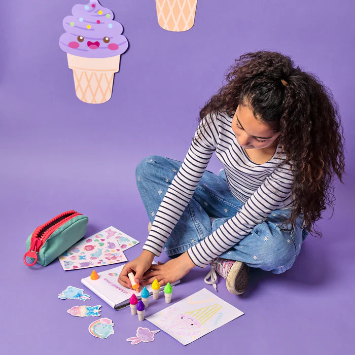 Rotuladores Fluorescentes Aromáticos Sweet Scoops - Juego de 6 unidades