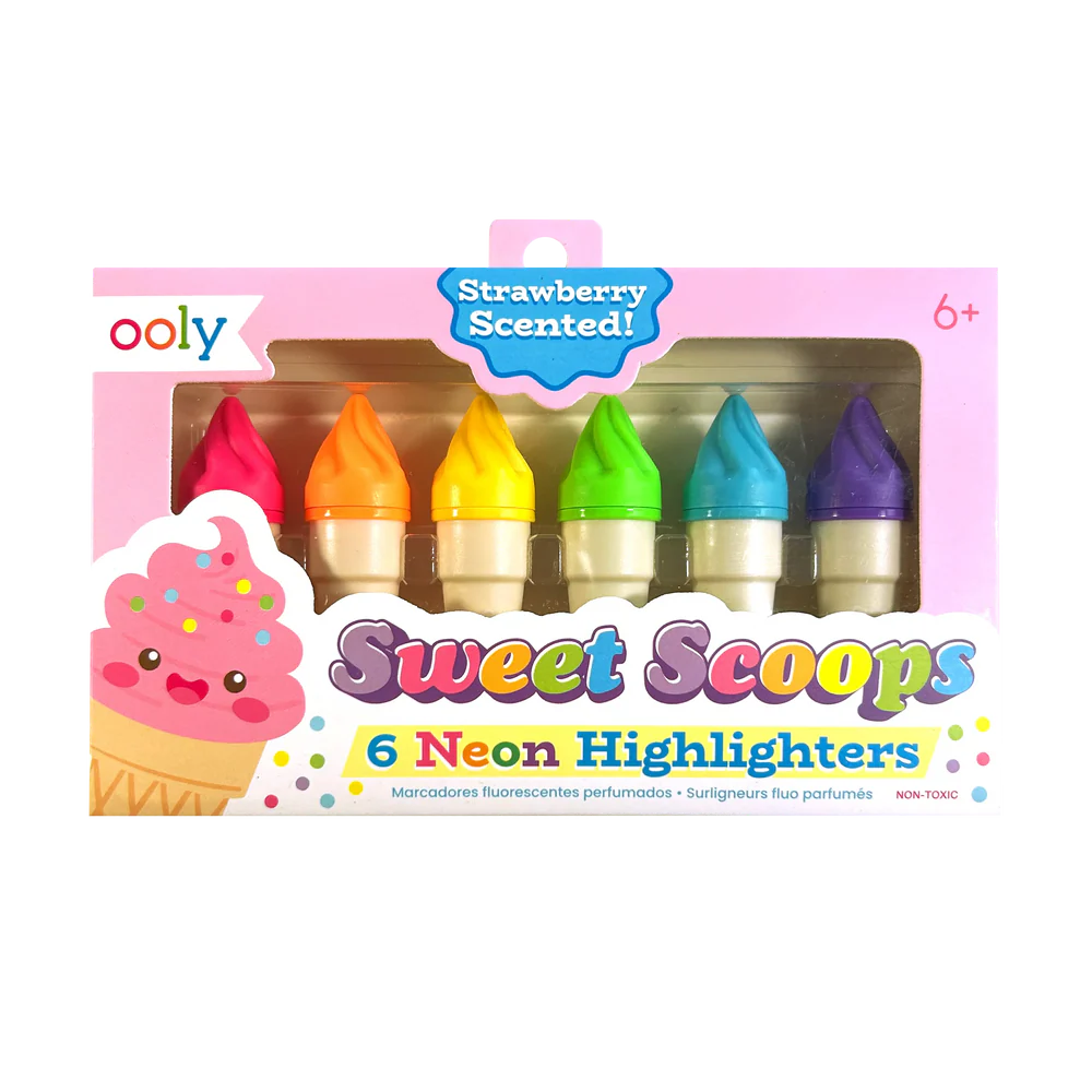 Rotuladores Fluorescentes Aromáticos Sweet Scoops - Juego de 6 unidades