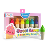 Rotuladores Fluorescentes Aromáticos Sweet Scoops - Juego de 6 unidades