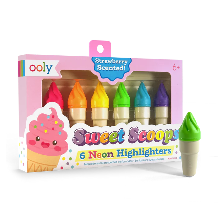 Rotuladores Fluorescentes Aromáticos Sweet Scoops - Juego de 6 unidades