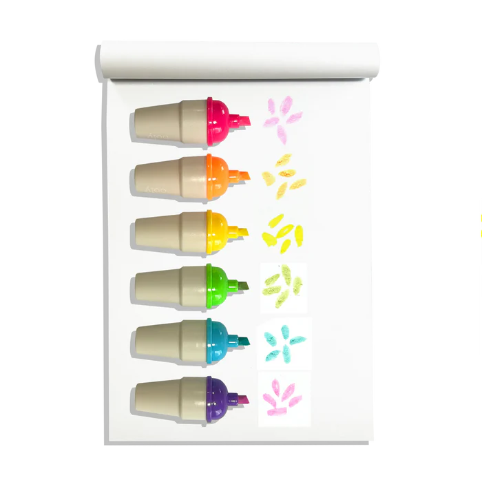 Rotuladores Fluorescentes Aromáticos Sweet Scoops - Juego de 6 unidades
