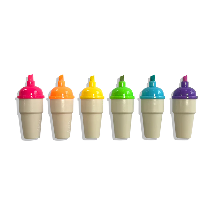Rotuladores Fluorescentes Aromáticos Sweet Scoops - Juego de 6 unidades