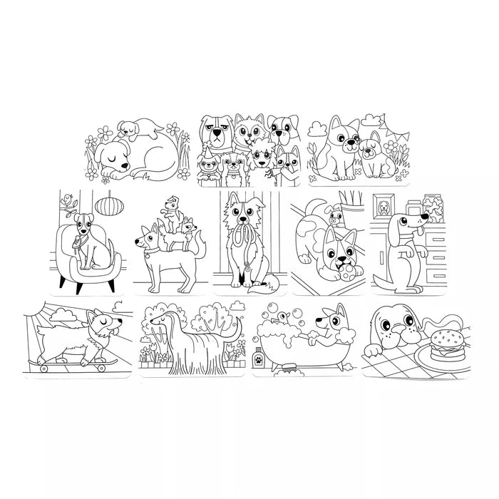 Hidden Pattern Coloring Activity Art Cards - Dog Days