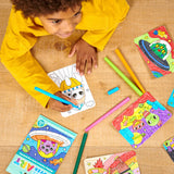 Hidden Pattern Coloring Activity Art Cards - Monster Aliens