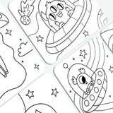 Hidden Pattern Coloring Activity Art Cards - Monster Aliens
