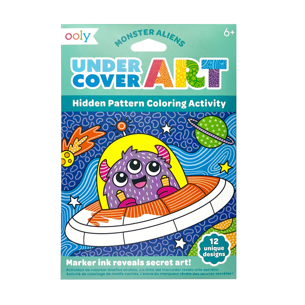 Hidden Pattern Coloring Activity Art Cards - Monster Aliens