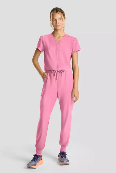 Zip Front Jumpsuit Taffy Pink