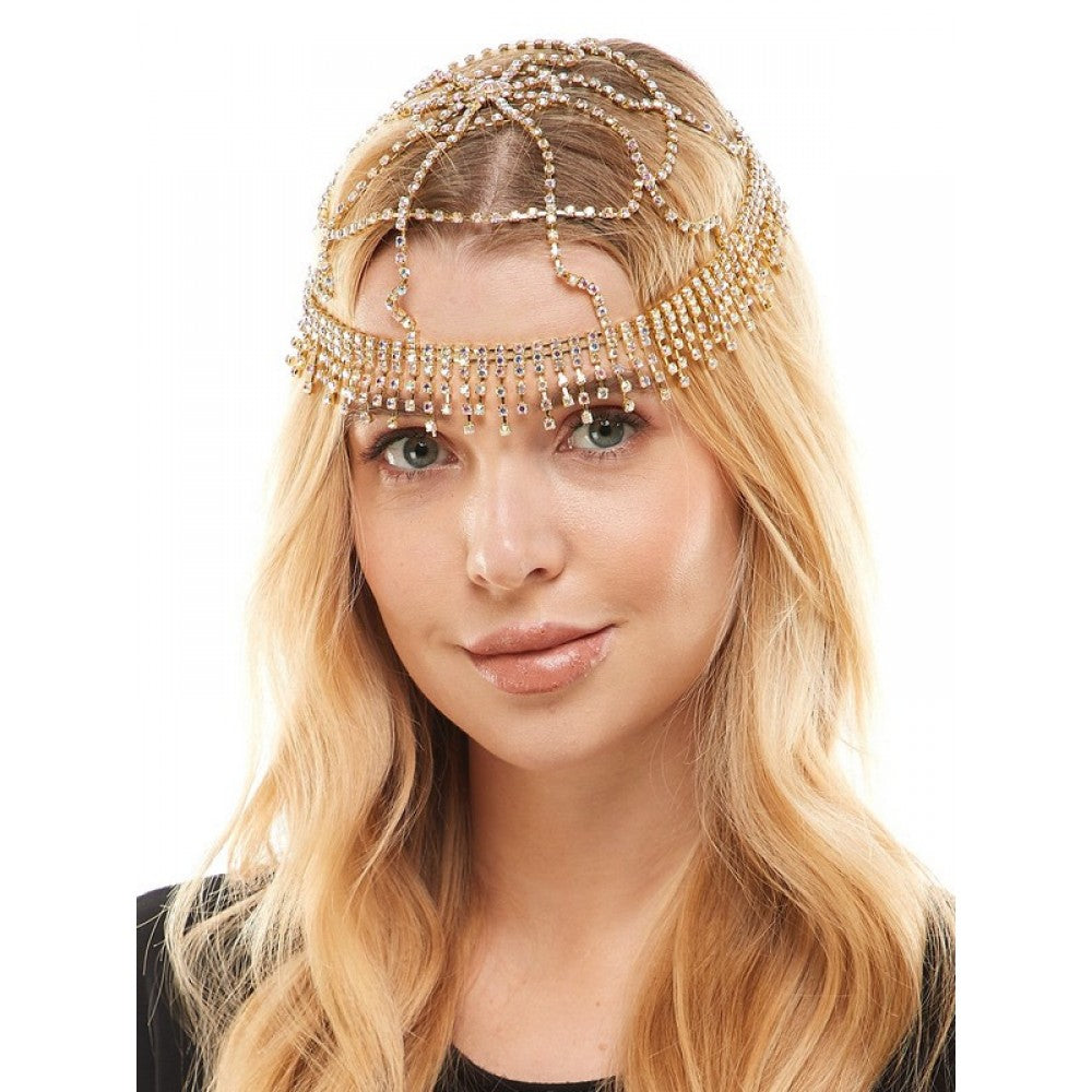 Deluxe Gold Rhinestone Headpiece