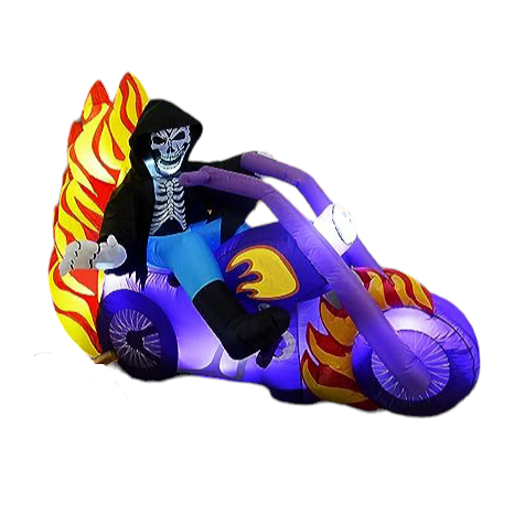 6 FT Long Inflatable Grim Reaper on The Motorcycle