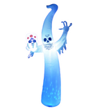 Fantasma Espeluznante Sonriente Hinchable de 3.65 Metros de Altura Sosteniendo una Calavera