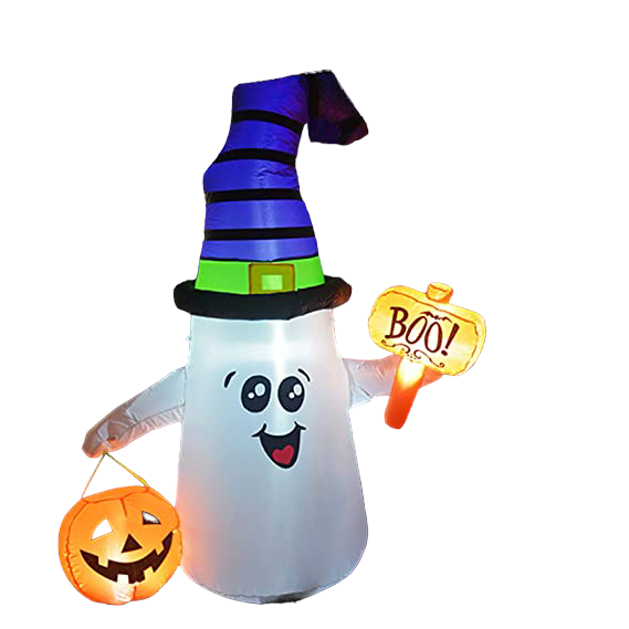 Fantasma Inflable de Halloween de 1,5 m con calabaza