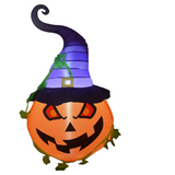 5 FT Halloween Inflatable Pumpkin with Wizard Hat with Build-in LED