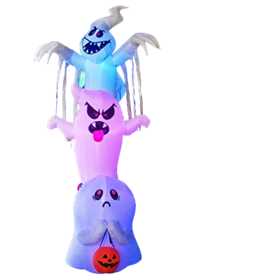 Inflable de Halloween de 3 metros con fantasmas superpuestos