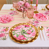 Wavy Salad Plate Pink Peonies 8"