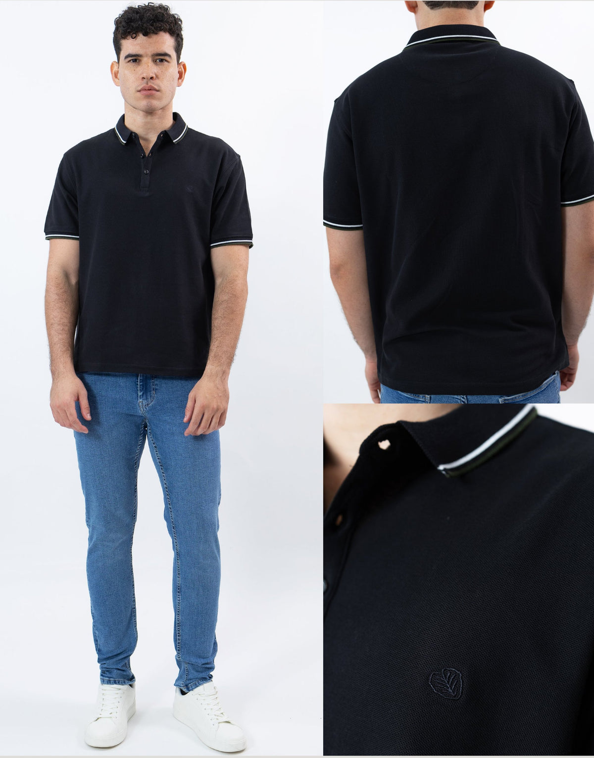 Men's Black Pique Polo