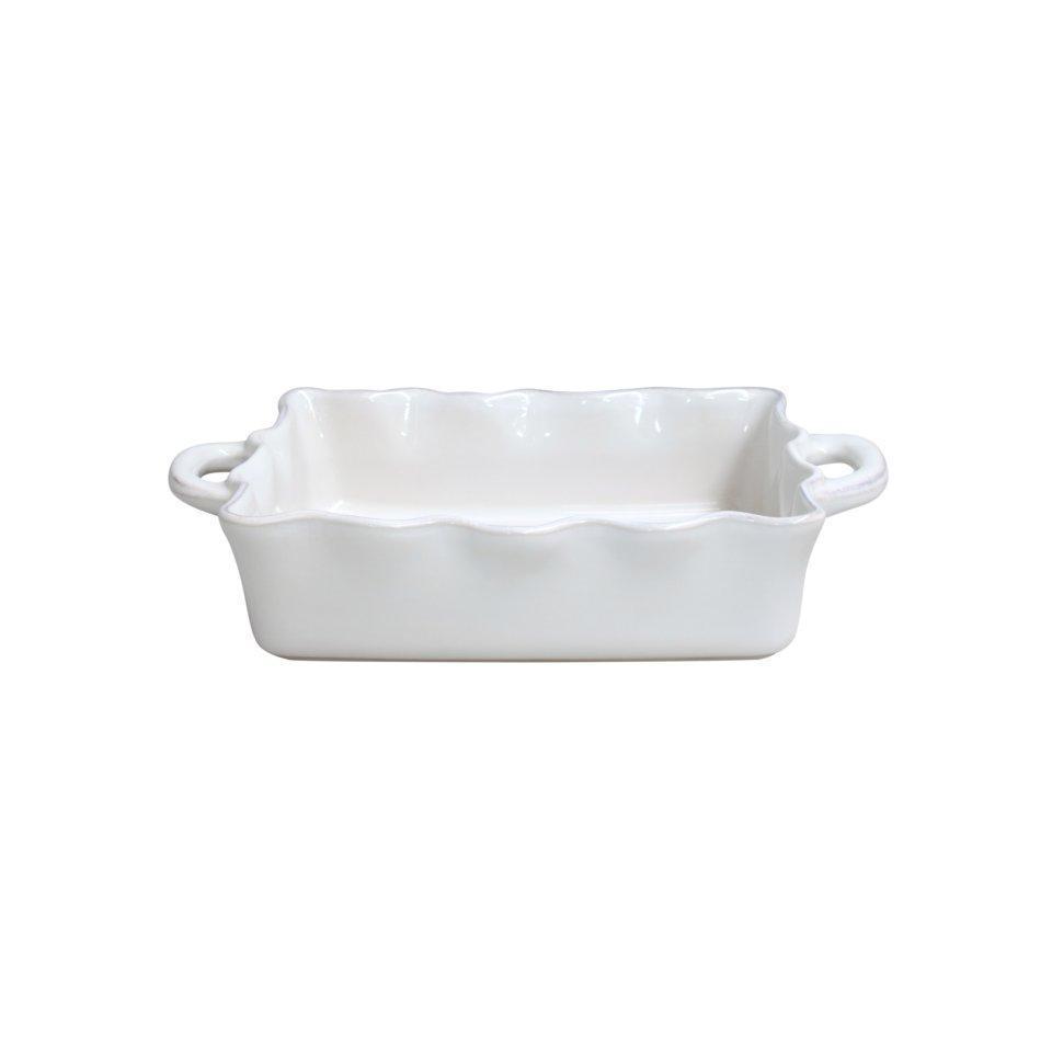 Rectángulo mediano. Fuente para horno con borde festoneado de 35,5 cm, Cook & Host Blanca
