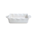 Rectángulo mediano. Fuente para horno con borde festoneado de 35,5 cm, Cook & Host Blanca
