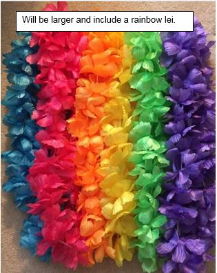 Lei grande de dos tonos, 6 colores
