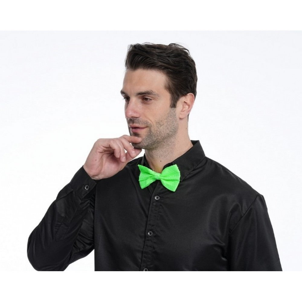 Pajarita de lentejuelas neón verde