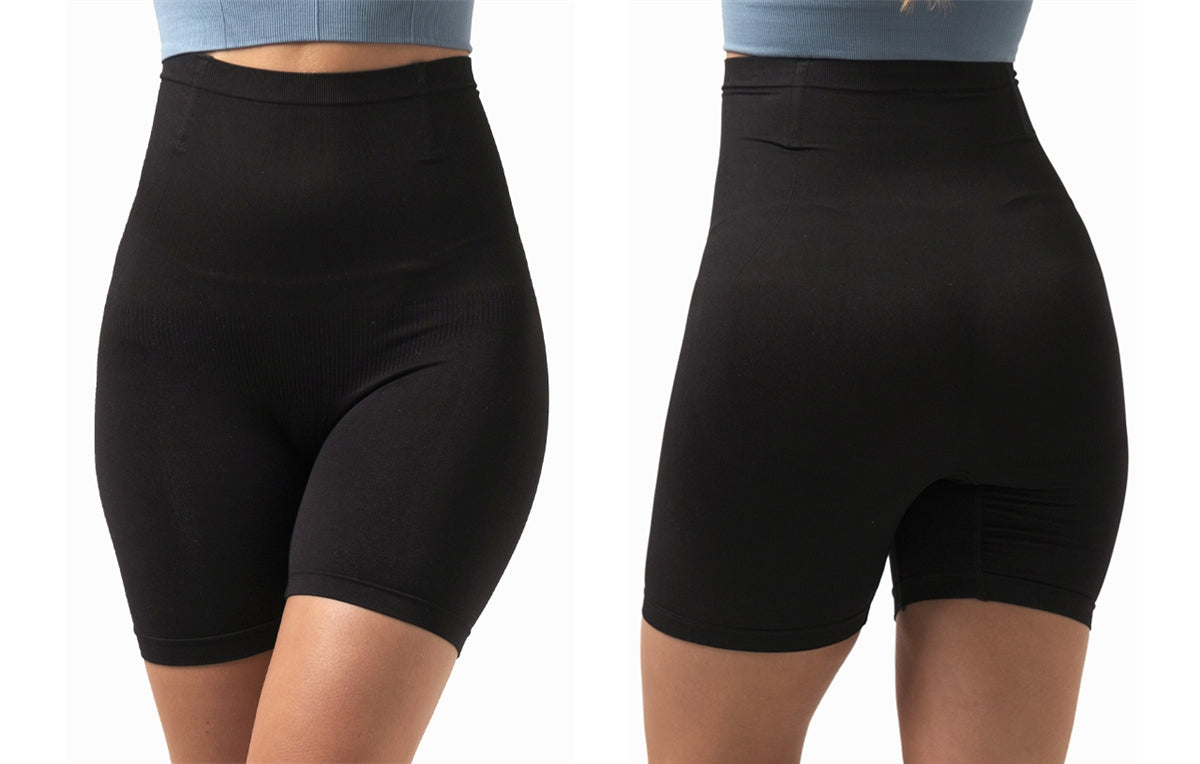 Faja short sin costuras de talle alto Isadora para mujer, color negro