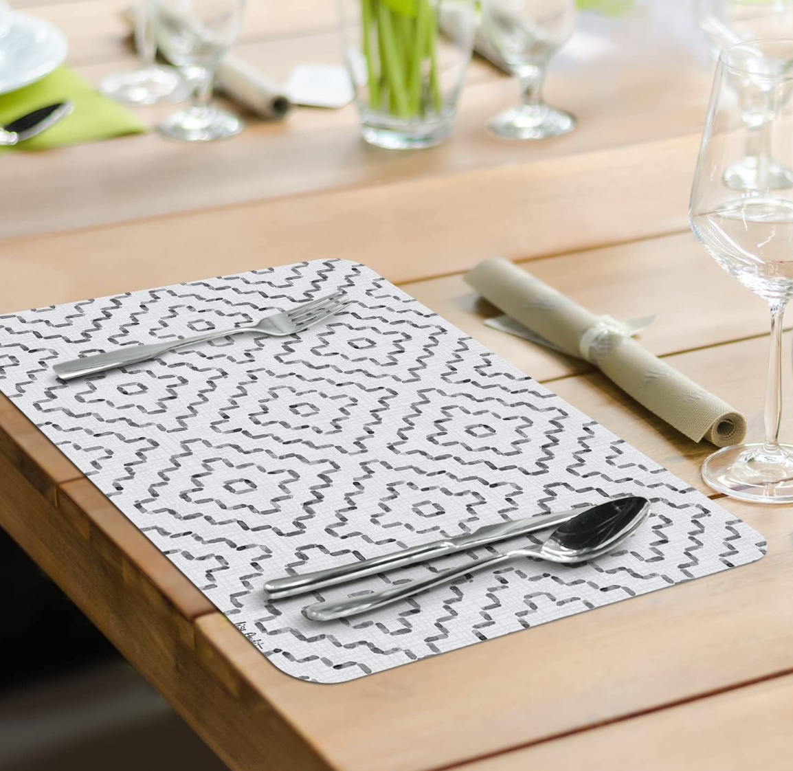 Mantel Individual Reversible Easycare de Franela Gris
