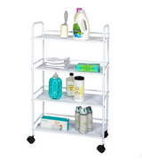 4 Tier Rolling Cart  White
