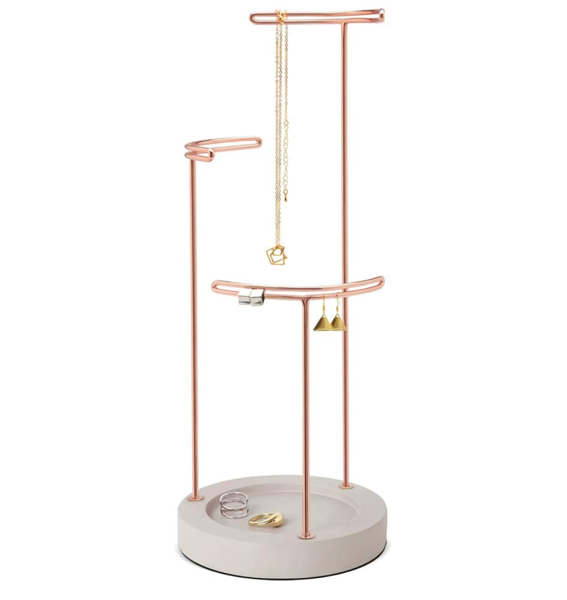 Soporte para joyas Tesora con base de hormigón