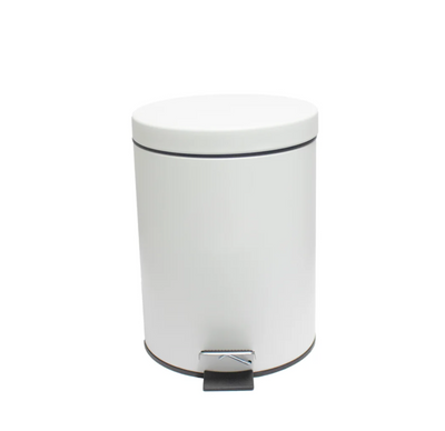 Blanco Mate - Cubo de Basura de 5 Litros