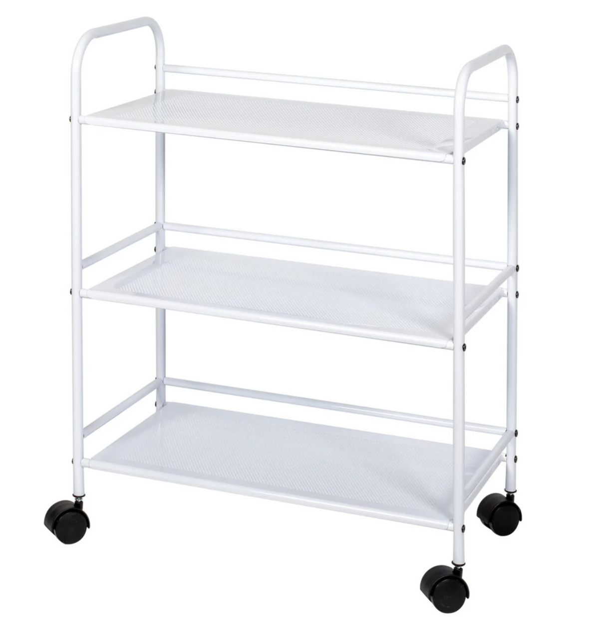 3 Tier Rolling Cart White