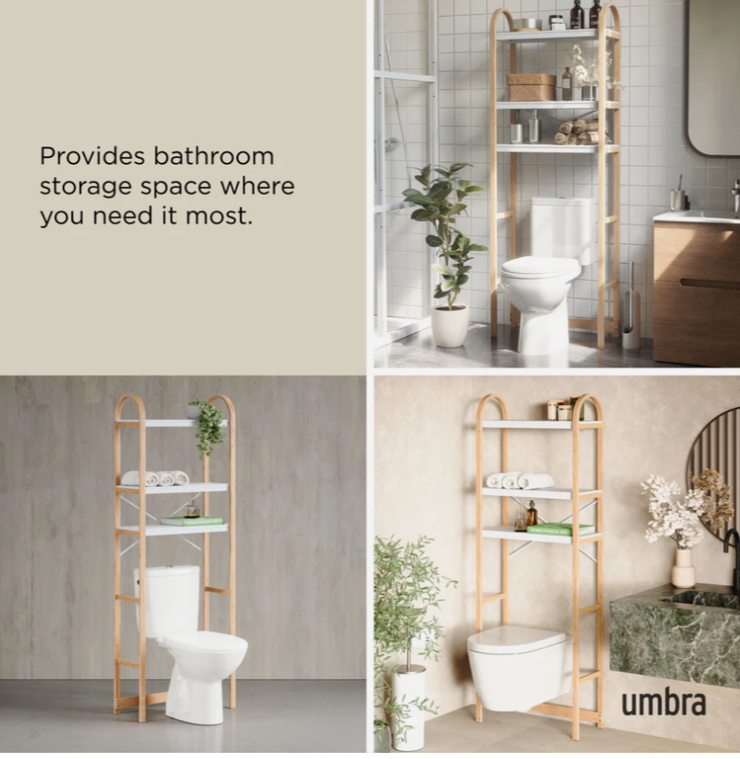 BELLWOOD OVER THE TOILET SHELF WHITE/NATURAL