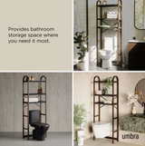 BELLWOOD OVER THE TOILET SHELF BLACK/WALNUT