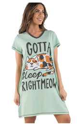 Gotta Sleep Meow Vneck Nightshirt