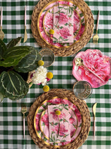 Wavy Salad Plate Pink Peonies 8"