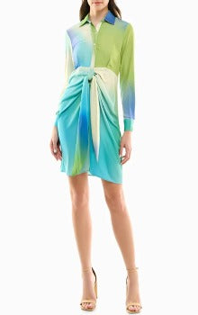 VESTIDO CAMISERO DE SEDA DE MANGA LARGA AUDREY