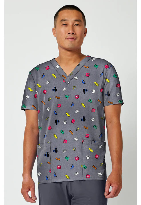 Men's Print V-Neck Top Iconic Friendship