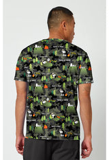 Top con cuello en V y estampado de Snoopy al aire libre para hombre