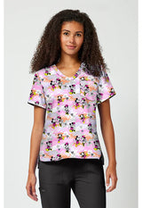 Print V-Neck Scrub Top Friend Frolic