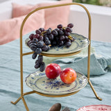 Plato de ensalada/postre, Vila Beige-Blue 8"